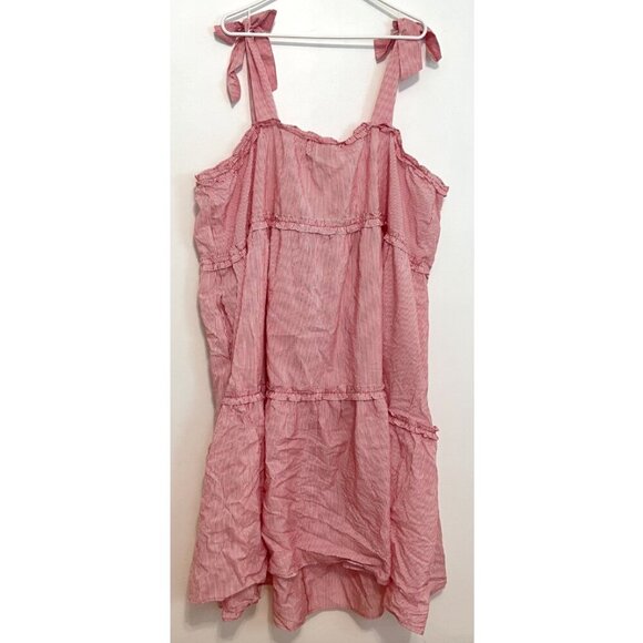 NEW NWT LISA MARIE FERNANDEZ TARGET Plus Size Seersucker Tie Strap Dress Striped - Picture 12 of 16